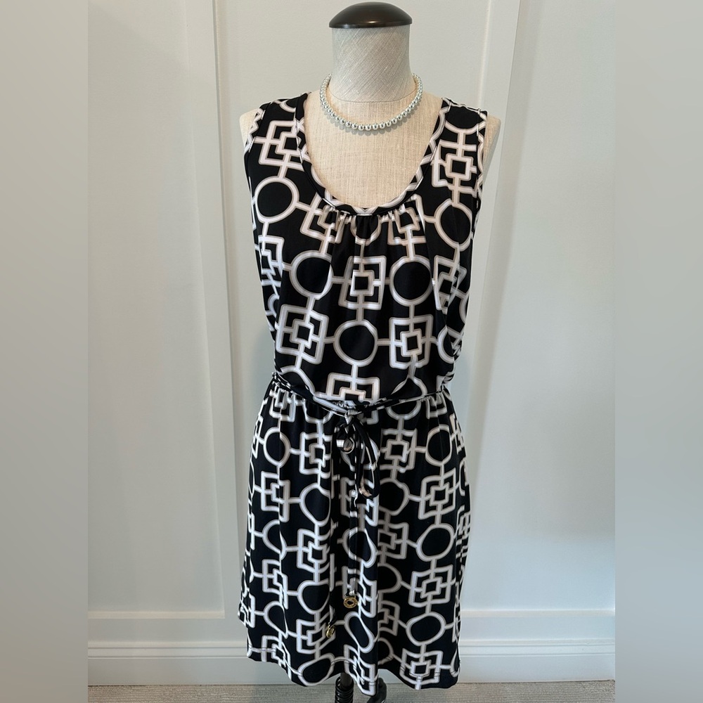 Mud Pie Black and White Sheath Midi Dress